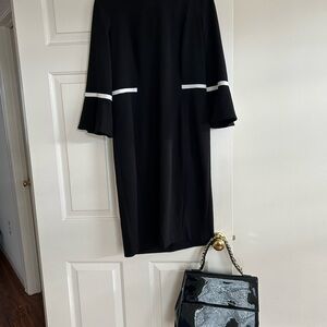 Tommy Hilfiger Black Dress with White Bands